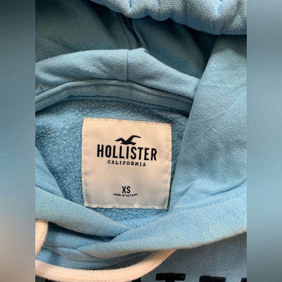 Hollister Blue Embroidered Logo Hoodie - Picture 4 of 8
